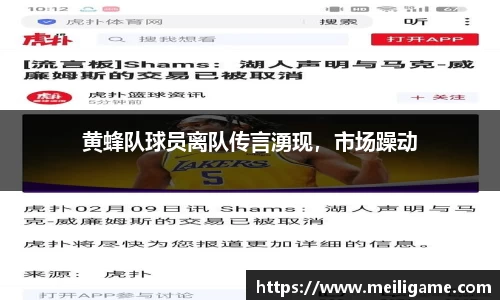 黄蜂队球员离队传言湧现，市场躁动